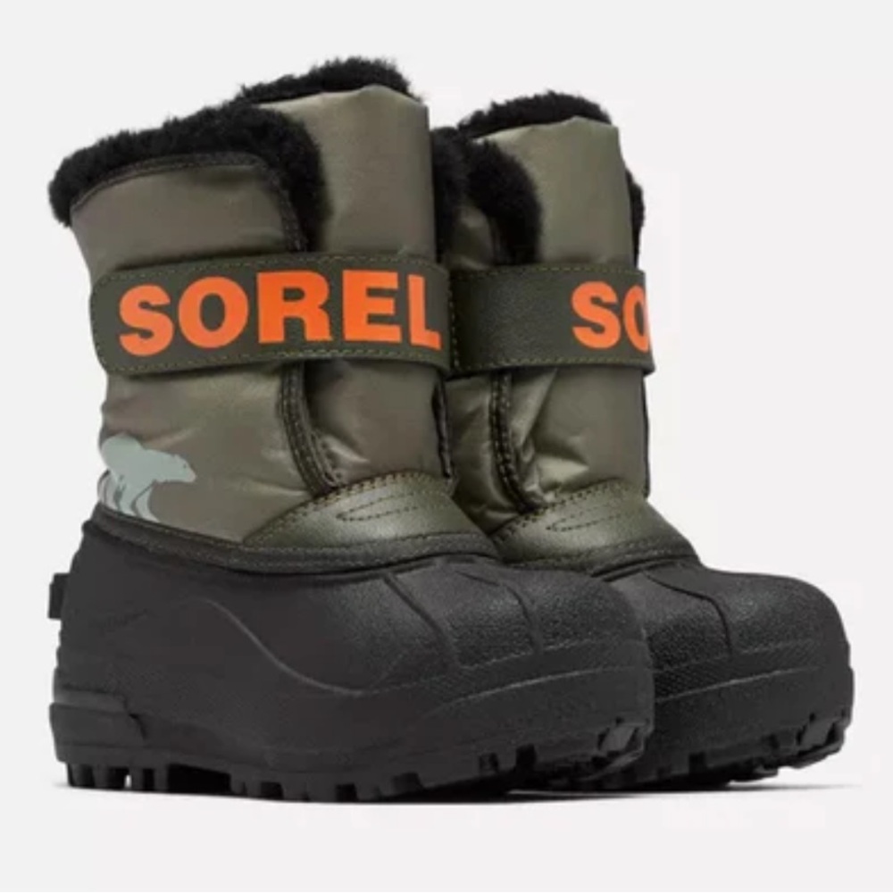 Sorel Kids' Olive and Black Snow Boots